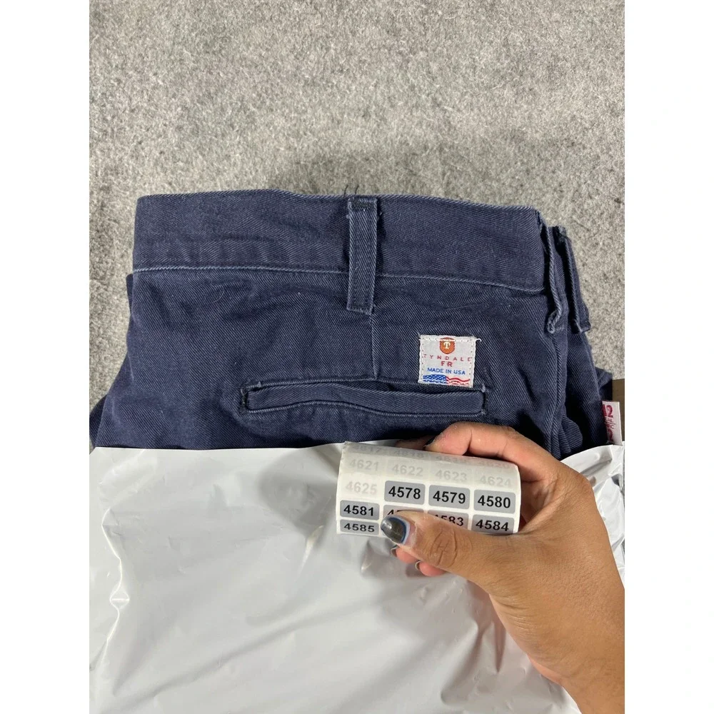 Tyndale FR Flame Resistant Chino Pants Mens 40x31 Blue Straight Leg Workwear USA